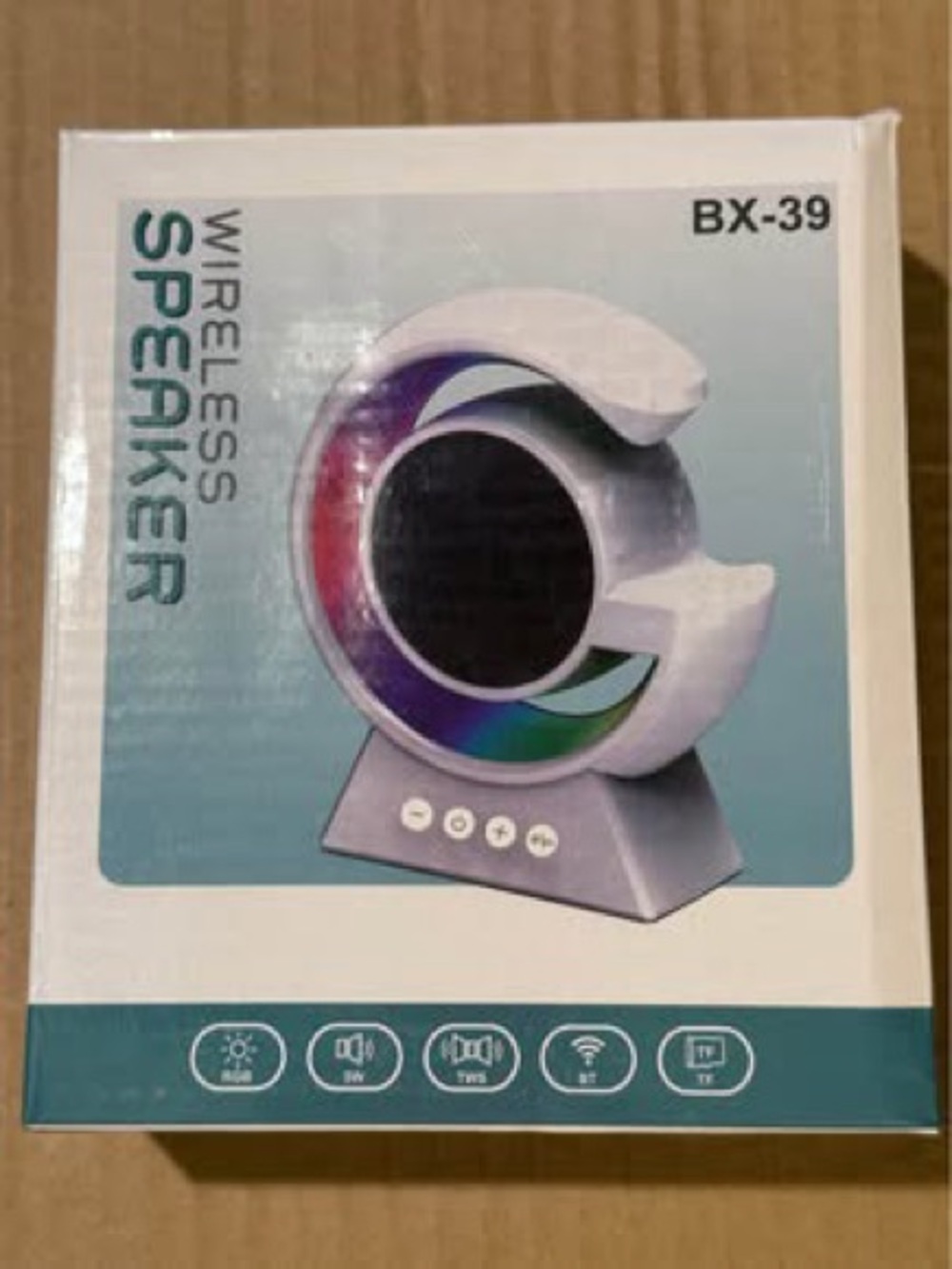 Wireless BX-39 Speaker - White with Rainbow Accent